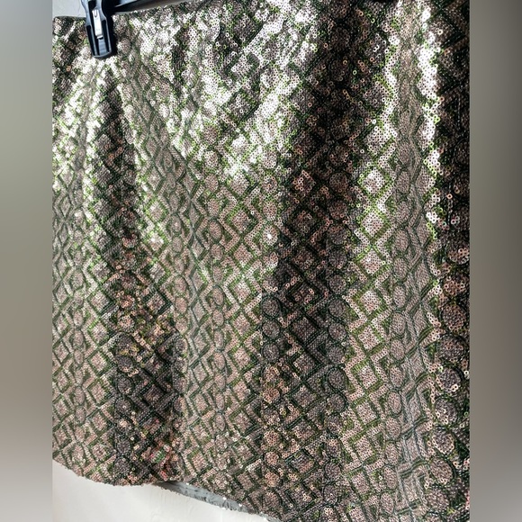 Banana Republic Green & Gold Geometric Sequined Skirt | 4 - Picture 8 of 8